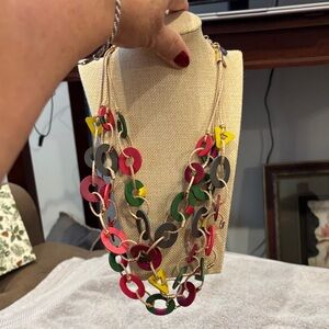 Chico's Red, Green, Yellow, and Black Necklace